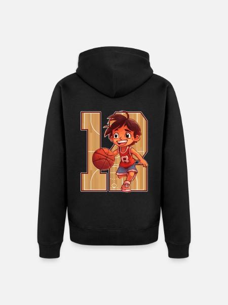 Basketbal verjaardag - 12 jaar oude jongen - - Uniseks Premium bio ziphoodie - zwart