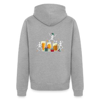 Bière Skeleton - Veste à capuche bio Premium Unisexe - gris chiné - Dos - Nico (187cm)