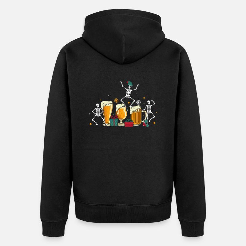 Bière Skeleton - Veste à capuche bio Premium Unisexe - noir
