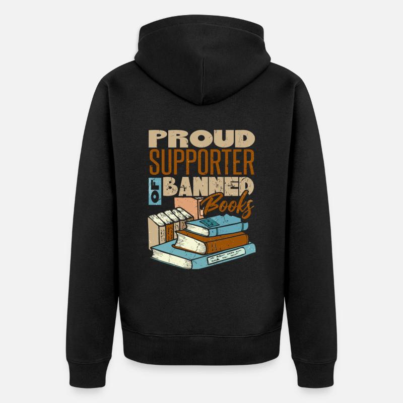 Fier partisan des livres interdits - Veste à capuche bio Premium Unisexe - noir
