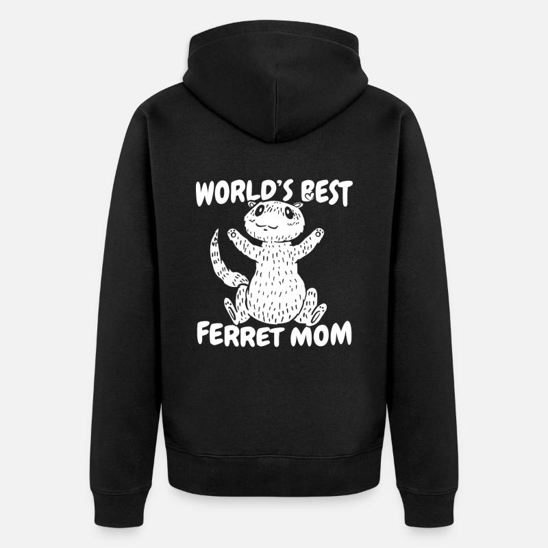 Frettchen Iltis Mutter - Unisex Premium Bio Zip Hoodie - Schwarz