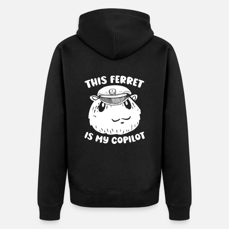 Frettchen Iltis - Unisex Premium Bio Zip Hoodie - Schwarz