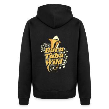 Tuba de procession de fanfare - Veste à capuche bio Premium Unisexe - noir - Dos - Nico (187cm)