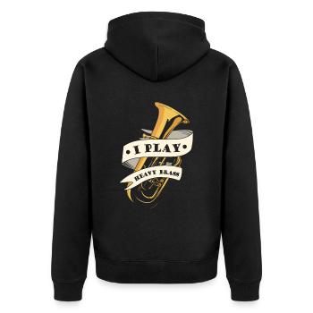 Fanfare procession tuba - Unisex Premium Organic Zip Hoodie - black - Back - Nico (187cm)