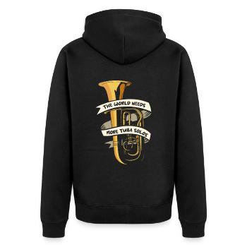 Tuba de procession de fanfare - Veste à capuche bio Premium Unisexe - noir - Dos - Nico (187cm)