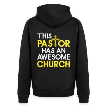 Christian Prister Pastor Jesus Pastor Church - Unisex Premium Organic Zip Hoodie - black - Back - Nico (187cm)
