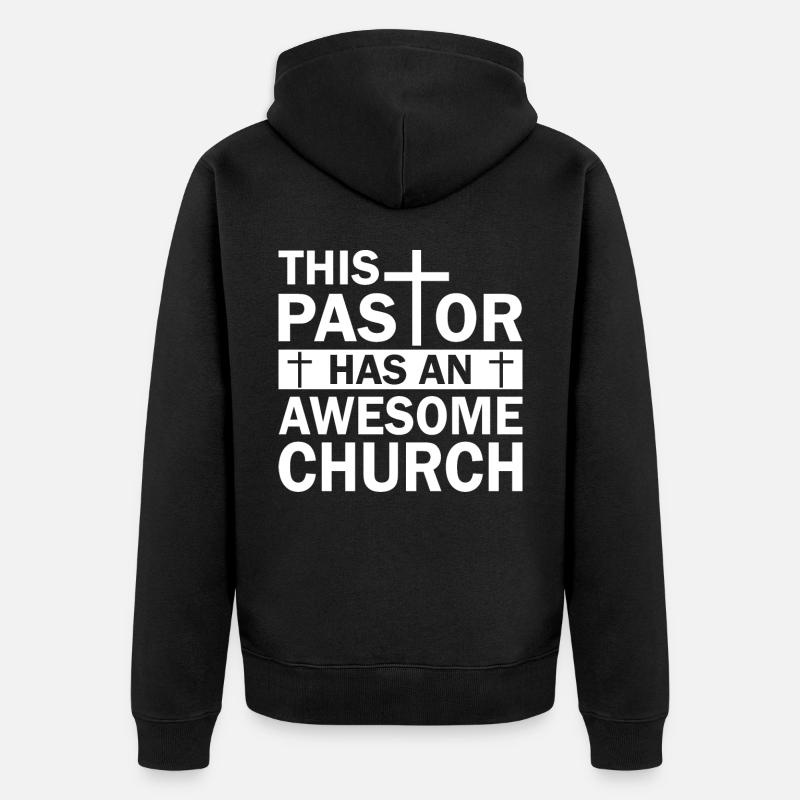 Église chrétienne Prister Pasteur Jésus Pasteur - Veste à capuche bio Premium Unisexe - noir