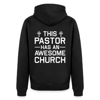 Église chrétienne Prister Pasteur Jésus Pasteur - Veste à capuche bio Premium Unisexe - noir - Dos - Nico (187cm)