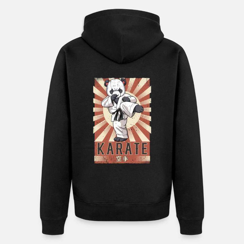 Karaté - Veste à capuche bio Premium Unisexe - noir