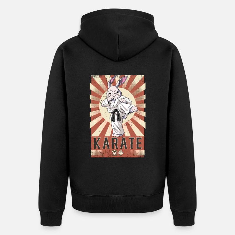 Karaté - Veste à capuche bio Premium Unisexe - noir