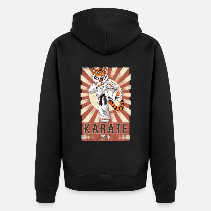 Karaté - Veste à capuche bio Premium Unisexe - noir