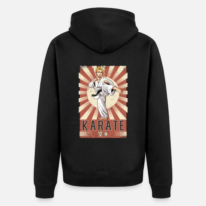 Karaté - Veste à capuche bio Premium Unisexe - noir