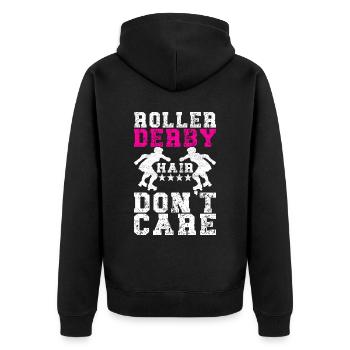 Roller derby - Veste à capuche bio Premium Unisexe - noir - Dos - Nico (187cm)