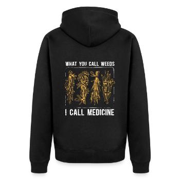 Herbalism What You Call Weeds Medicine Herbalist - Unisex Premium Bio Zip Hoodie - Schwarz - Hinten - Nico (187cm)