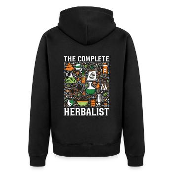 Herbalism The Complete Herbalist Herbs Herbalist - Unisex Premium Bio Zip Hoodie - Schwarz - Hinten - Nico (187cm)