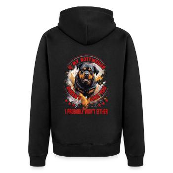 Hunde Rottweiler Hundeliebhaber - Unisex Premium Bio Zip Hoodie - Schwarz - Hinten - Nico (187cm)