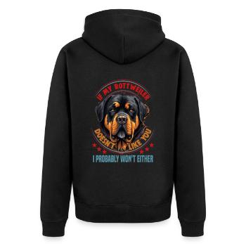 Hunde Rottweiler Hundeliebhaber - Unisex Premium Bio Zip Hoodie - Schwarz - Hinten - Nico (187cm)