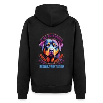 Hunde Rottweiler Hundeliebhaber - Unisex Premium Bio Zip Hoodie - Schwarz - Hinten - Nico (187cm)