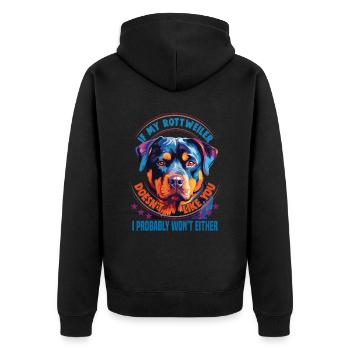 Hunde Rottweiler Hundeliebhaber - Unisex Premium Bio Zip Hoodie - Schwarz - Hinten - Nico (187cm)
