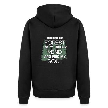 Camping Outdoor Mountain Camper Wandern Camping - Unisex Premium Bio Zip Hoodie - Schwarz - Hinten - Nico (187cm)