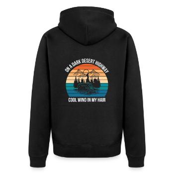 Camping Outdoor Mountain Camper Wandern Camping - Unisex Premium Bio Zip Hoodie - Schwarz - Hinten - Nico (187cm)