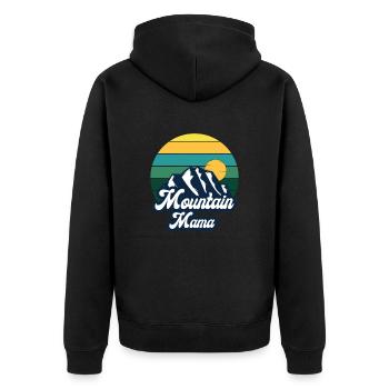 Camping Outdoor Mountain Camper Wandern Camping - Unisex Premium Bio Zip Hoodie - Schwarz - Hinten - Nico (187cm)