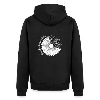 Cancer Warrior Men Women Cancer Awareness - Unisex Premium Organic Zip Hoodie - black - Back - Nico (187cm)