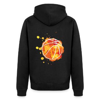 Basketball Player Basketball - Unisex Premium Organic Zip Hoodie - black - Back - Nico (187cm)