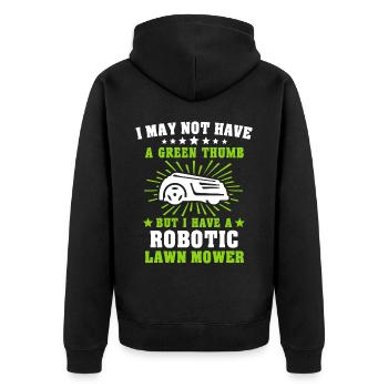 Robotic lawn mower Robotic lawn mower - Unisex Premium Organic Zip Hoodie - black - Back - Nico (187cm)