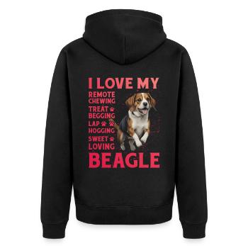 J’aime mon Beagle - Veste à capuche bio Premium Unisexe - noir - Dos - Nico (187cm)