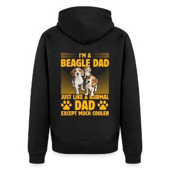 Je suis un père Beagle comme un père normal - Veste à capuche bio Premium Unisexe - noir - Dos - Nico (187cm)