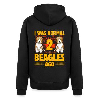 I was normal 2 Beagles ago Beagle - Unisex Premium Organic Zip Hoodie - black - Back - Nico (187cm)