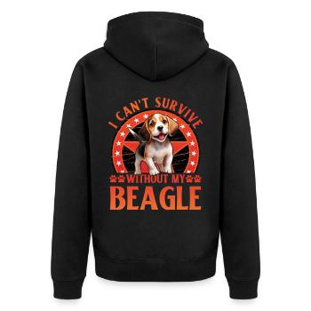 Je ne peux pas survivre sans mon Beagle - Veste à capuche bio Premium Unisexe - noir - Dos - Nico (187cm)