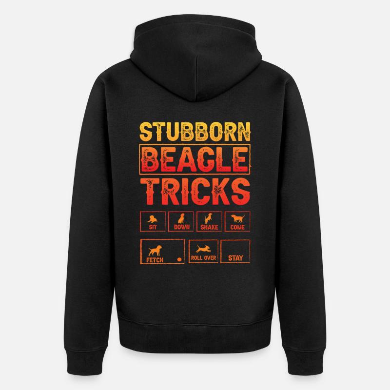 Stubborn Beagle Tricks - Unisex Premium Bio Zip Hoodie - Schwarz