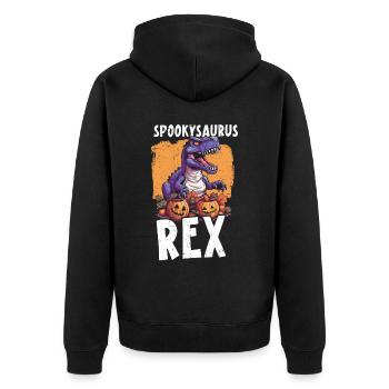 Dinosaur Halloween Trick Or Treat Dino Lover - Unisex Premium Organic Zip Hoodie - black - Back - Nico (187cm)