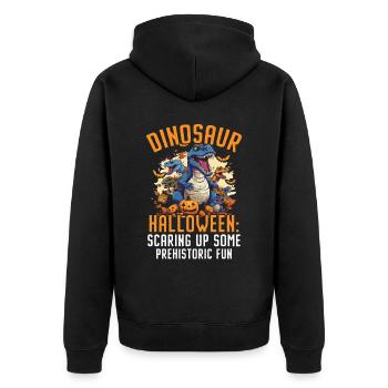 Dinosaur Halloween Trick Or Treat Dino Lover - Unisex Premium Organic Zip Hoodie - black - Back - Nico (187cm)