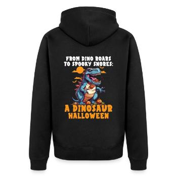 Dinosaur Halloween Trick Or Treat Dino Lover - Unisex Premium Organic Zip Hoodie - black - Back - Nico (187cm)