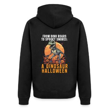 Dinosaur Halloween Trick Or Treat Dino Lover - Unisex Premium Organic Zip Hoodie - black - Back - Nico (187cm)