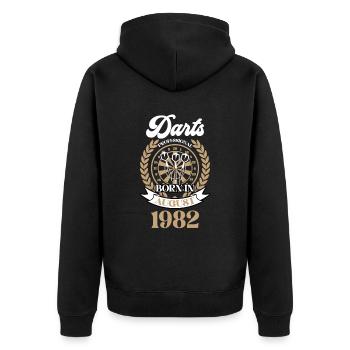 41e anniversaire Fléchettes 1982 Joueur de fléchettes vintage - Veste à capuche bio Premium Unisexe - noir - Dos - Nico (187cm)