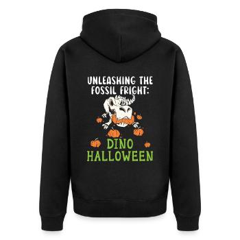 Dinosaur Halloween Trick Or Treat Dino Lover - Unisex Premium Organic Zip Hoodie - black - Back - Nico (187cm)