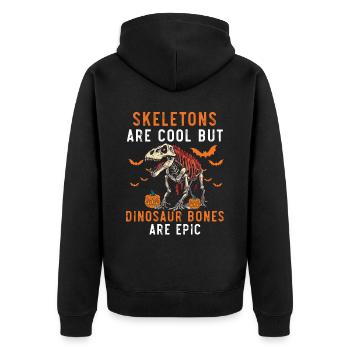 Dinosaur Halloween Trick Or Treat Dino Lover - Unisex Premium Organic Zip Hoodie - black - Back - Nico (187cm)
