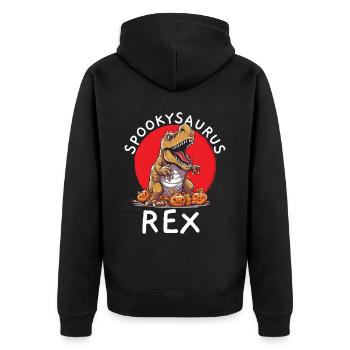 Dinosaur Halloween Trick Or Treat Dino Lover - Unisex Premium Organic Zip Hoodie - black - Back - Nico (187cm)