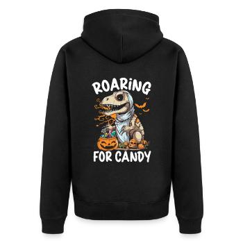Dinosaur Halloween Trick Or Treat Dino Lover - Unisex Premium Organic Zip Hoodie - black - Back - Nico (187cm)