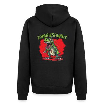Dinosaur Halloween Trick Or Treat Dino Lover - Unisex Premium Organic Zip Hoodie - black - Back - Nico (187cm)
