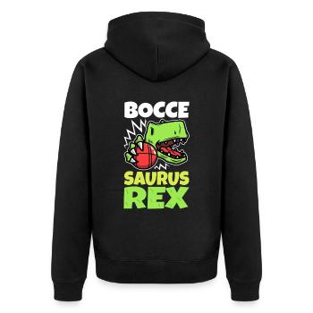 Boccesaurus Rex - Unisex Premium Organic Zip Hoodie - black - Back - Nico (187cm)