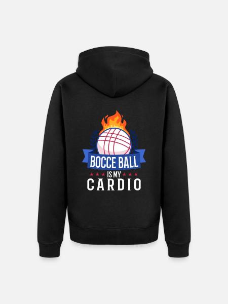 Bocce is my cardio - Unisex Premium Organic Zip Hoodie - black