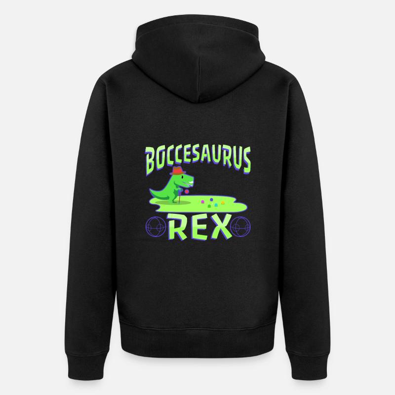 Boccesaurus Rex - Unisex Premium Bio Zip Hoodie - Schwarz