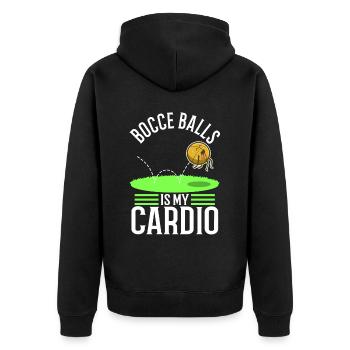 Bocce is my cardio - Unisex Premium Organic Zip Hoodie - black - Back - Nico (187cm)