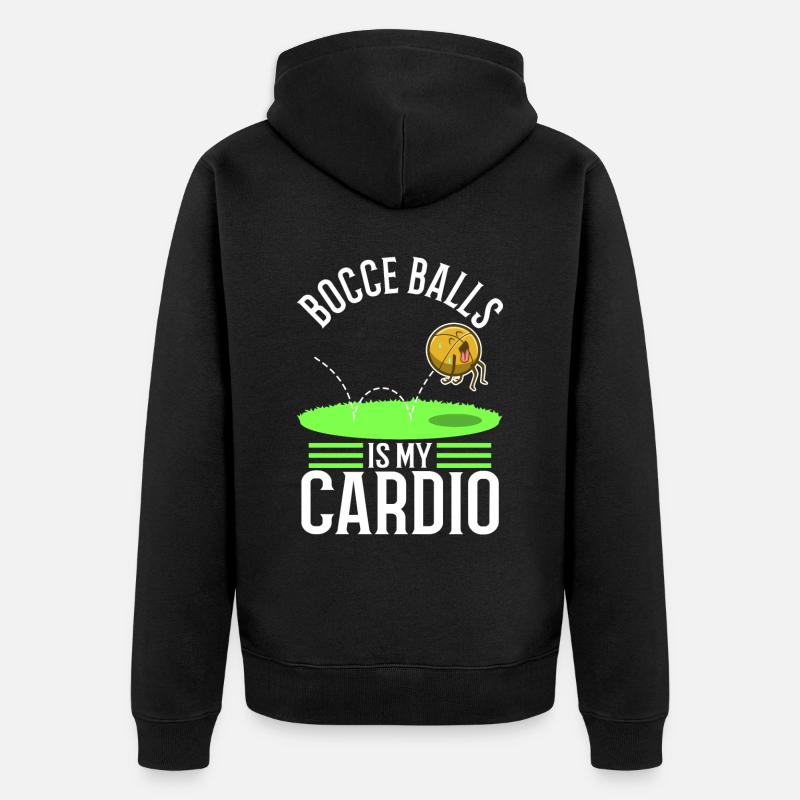 Bocce is my cardio - Unisex Premium Bio Zip Hoodie - Schwarz