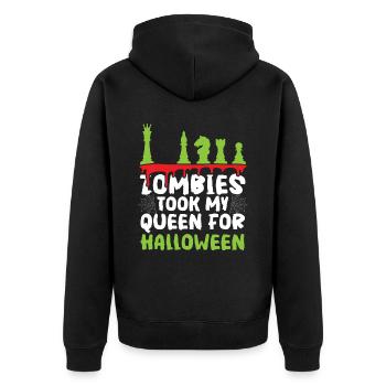 Chess Halloween Trick Or Treat Chess Board Game - Unisex Premium Organic Zip Hoodie - black - Back - Nico (187cm)
